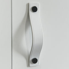 Gascon Double Creased White Leather Door Pull