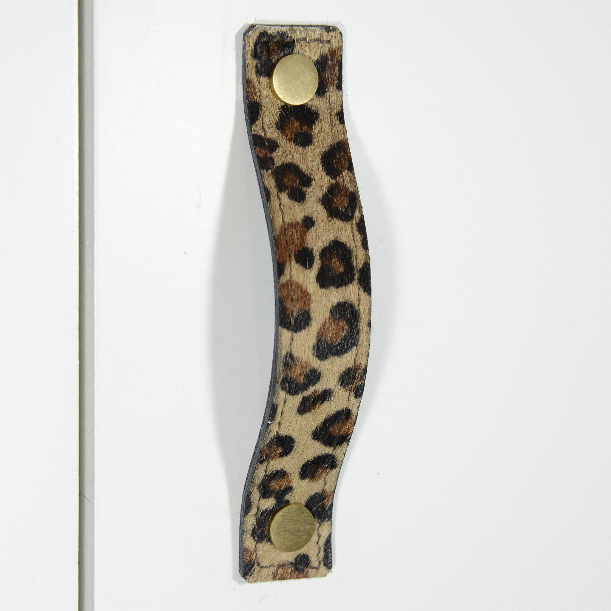 Hariana Animal Print Pony Skin Leather Door Pull