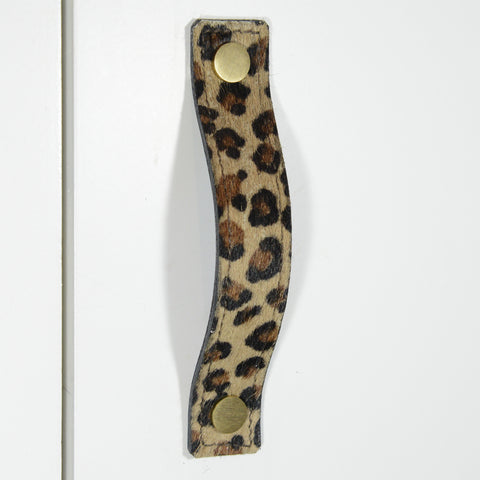 Hariana Animal Print Pony Skin Leather Door Pull