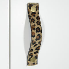 Hariana Animal Print Pony Skin Leather Door Pull