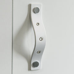 Herens Riveted White Leather Door Pull