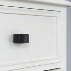 Palmera Ring Black Leather Door Pull 