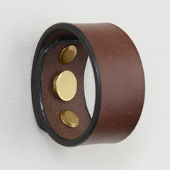 Palmera Ring Brown Leather Door Pull 