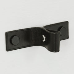 Siboney Pinched Black Leather Door Pull with Black fixings