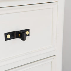Siboney Pinched Black Leather Door Pull